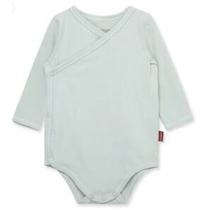 MILKBARN 12-18 Months Slate Blue Stretch Crossover Long Sleeve One Piece